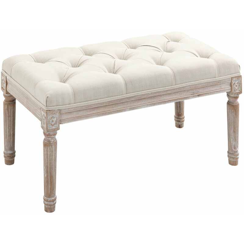 foto del prodotto giordanoshop panca fondo letto imbottita 80x40x41 cm in legno ottomana beige