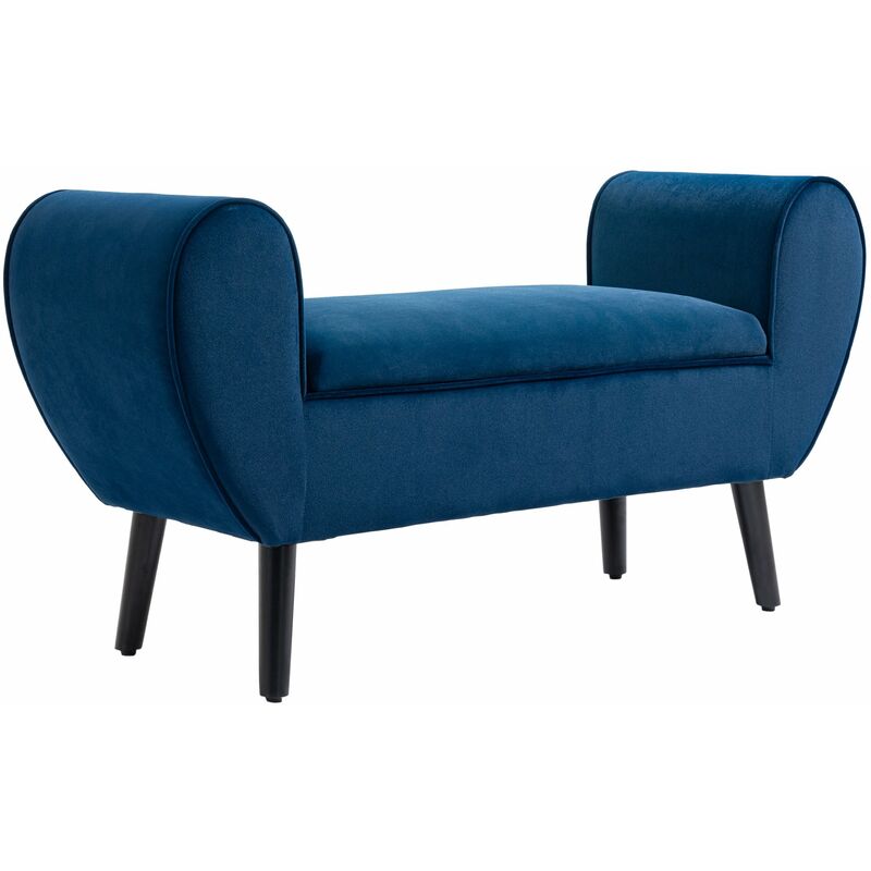 foto del prodotto giordanoshop panca pouf contenitore imbottita 118x42x66 cm in tessuto blu