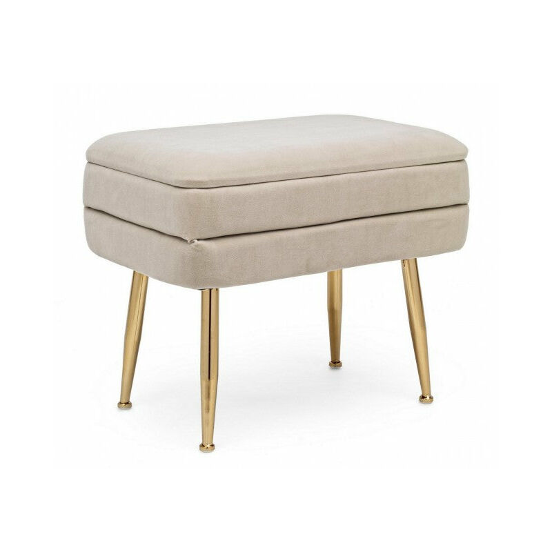 foto del prodotto giordanoshop panca singola contenitore pavlina in tessuto effetto velluto beige