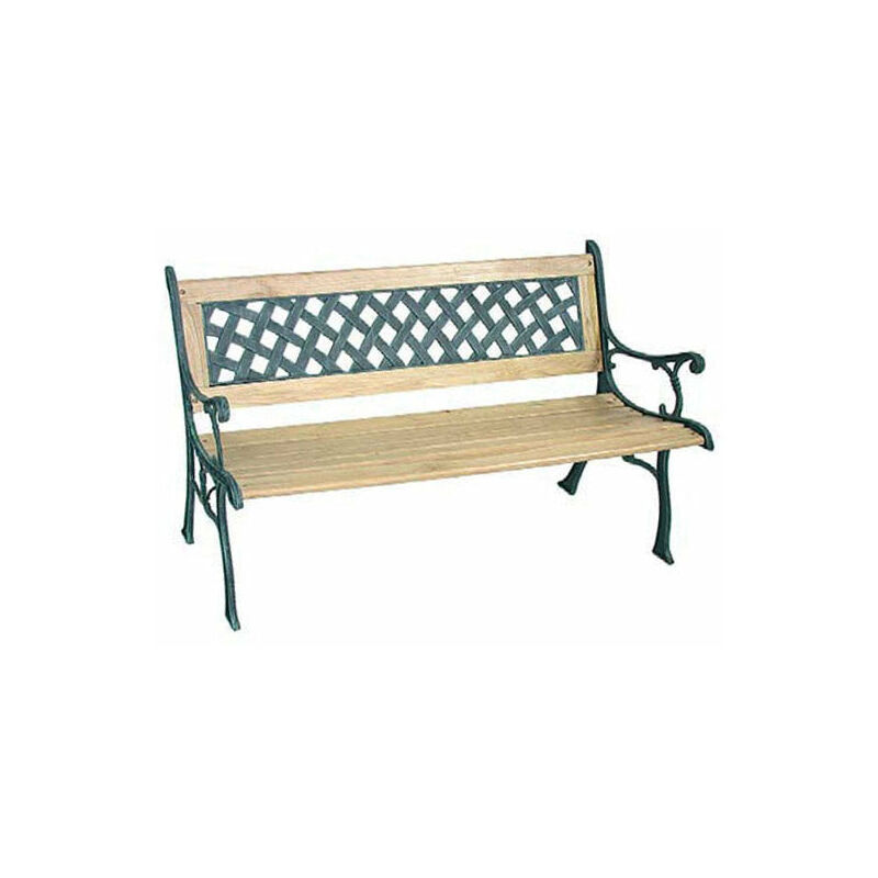 foto del prodotto giordanoshop panchina da giardino 2 posti in ghisa e legno quadri