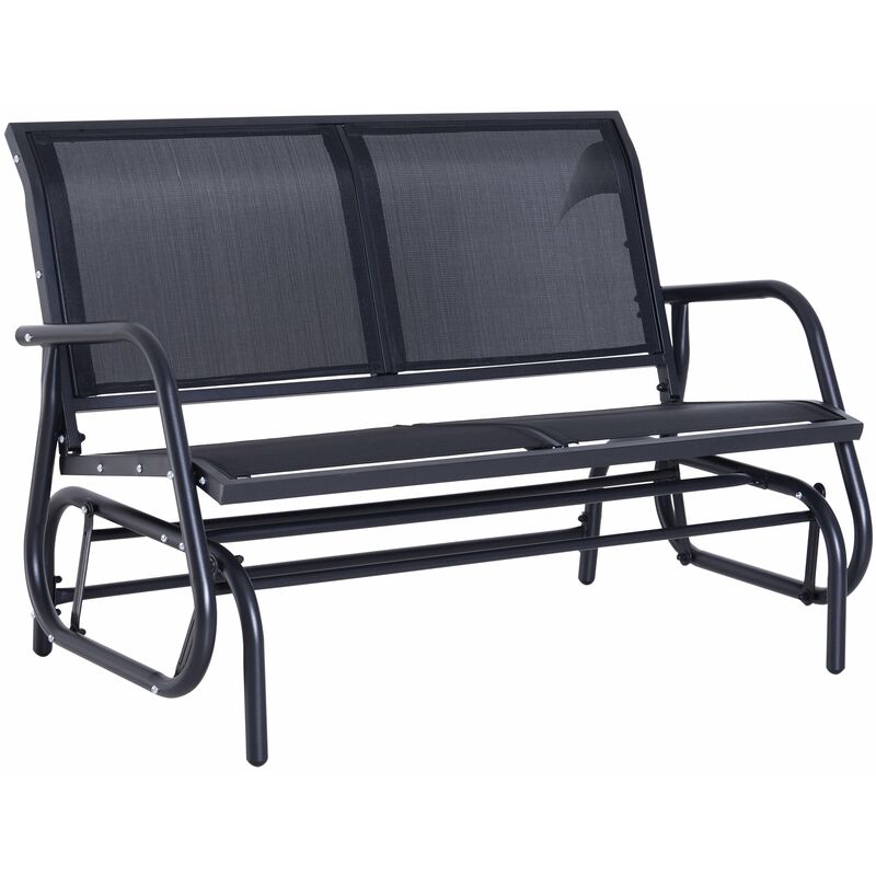 foto del prodotto giordanoshop panchina dondolo da giardino 2 posti in metallo grigio 123x70x87 cm