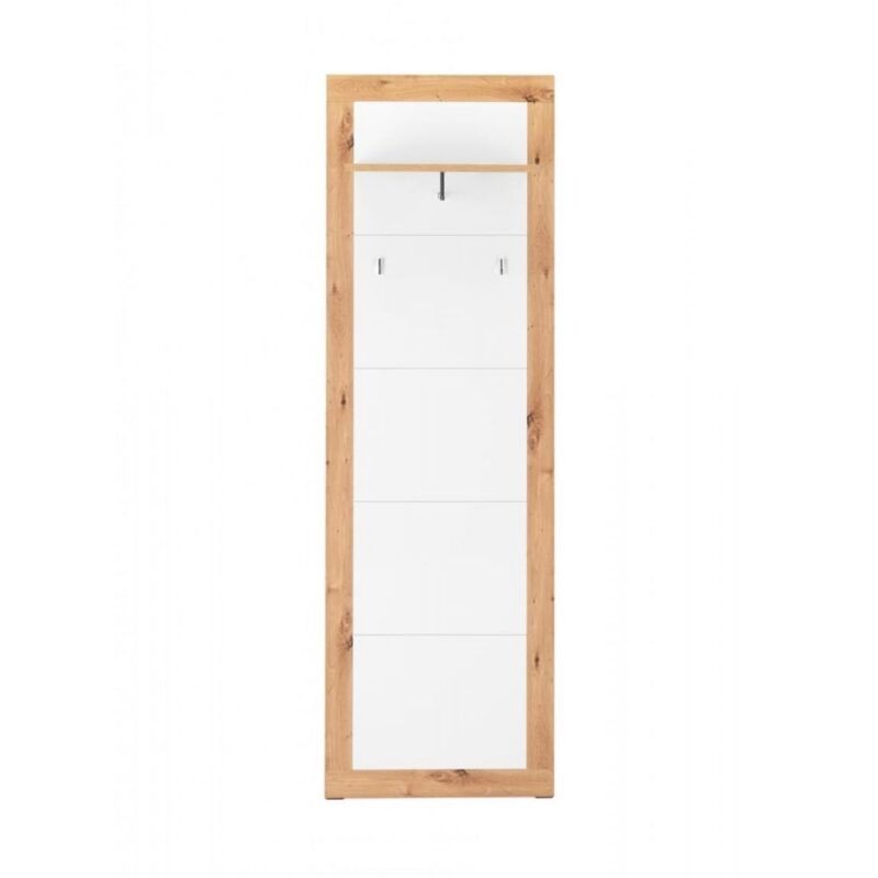 foto del prodotto giordanoshop pannello appendiabiti da ingresso 60x35x190 cm wien 43 rovere bianco