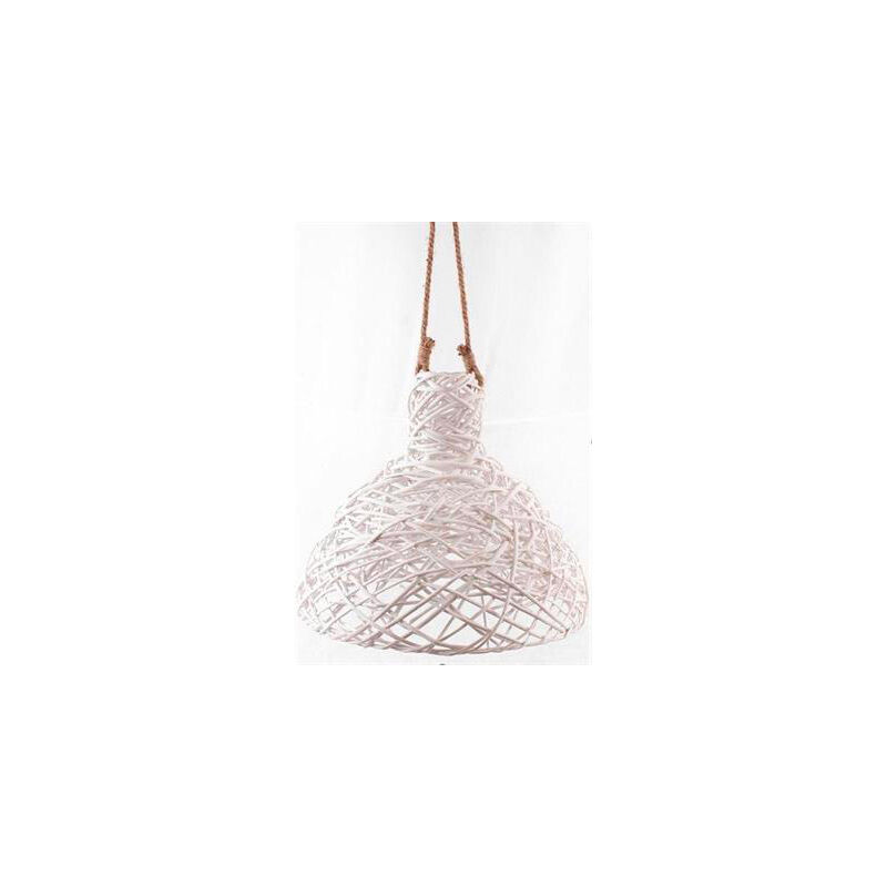foto del prodotto giordanoshop paralume a sospensione 41xh36 cm in vimini bianco