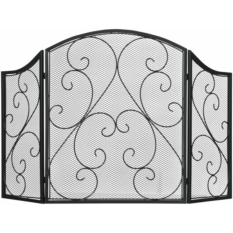foto del prodotto giordanoshop parascintille con antine 66x31x81 cm in metallo nero