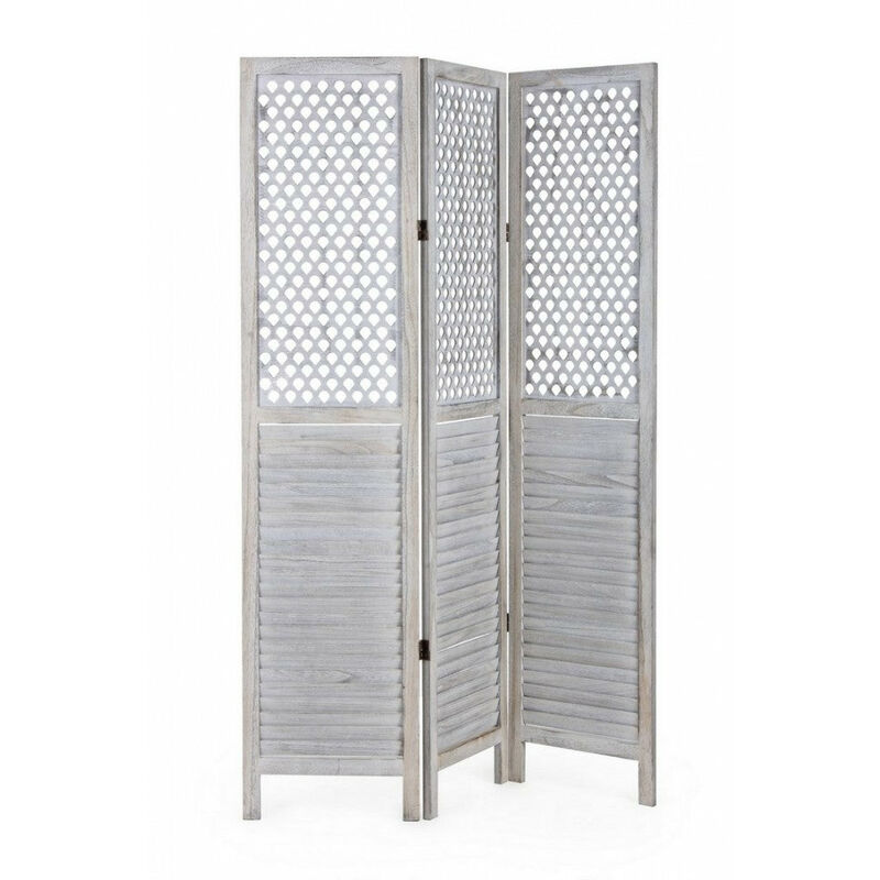 foto del prodotto giordanoshop paravento 3 ante hole bianco anticato 120x170 in legno