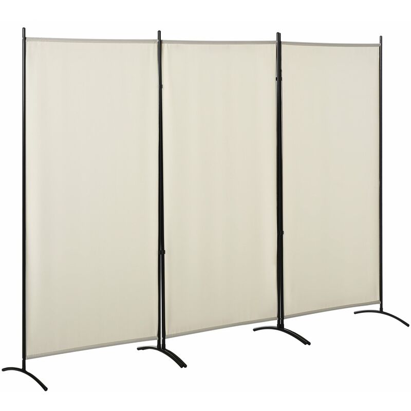 foto del prodotto giordanoshop paravento separ da interno a 3 pannelli pieghevole 253x50x182 cm in metallo e poliestere beige
