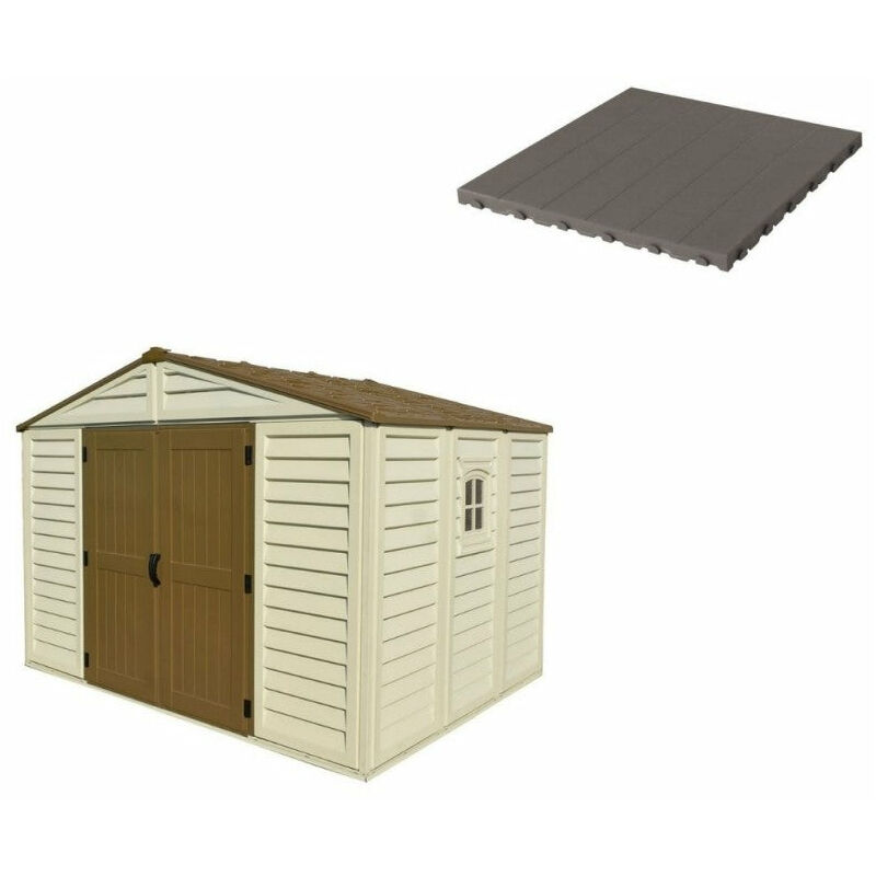 foto del prodotto giordanoshop pavimento per casetta box da giardino 325x240x233 cm in plastica grigio