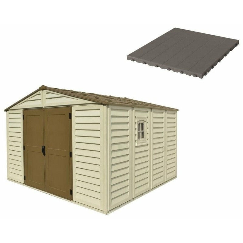 foto del prodotto giordanoshop pavimento per casetta box da giardino 325x319x233 cm in plastica grigio