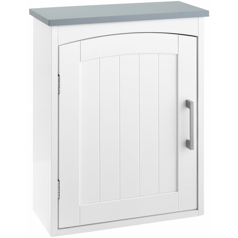 foto del prodotto giordanoshop pensile bagno 1 anta 1 mensola 41x18,5x52 cm in mdf bianco