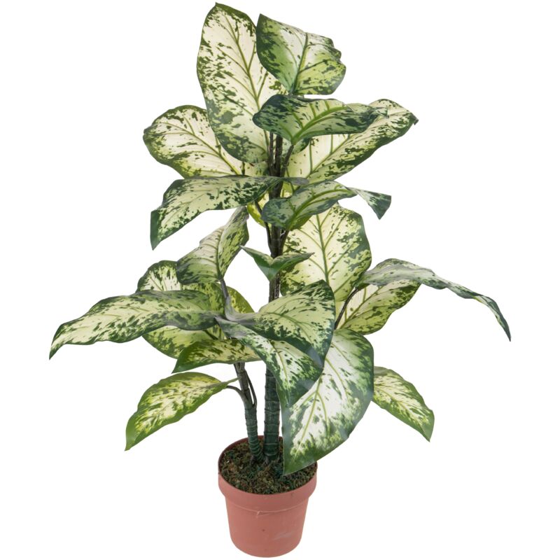 foto del prodotto giordanoshop pianta artificiale aglaonema in vaso con 22 foglie h 100 cm