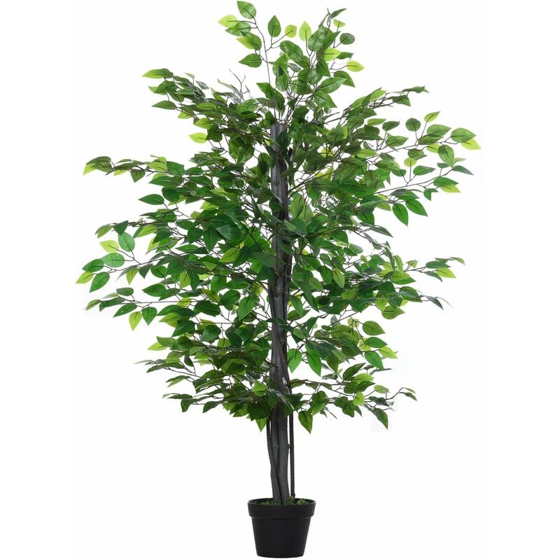 foto del prodotto giordanoshop pianta artificiale albero baniano h145 cm con vaso verde
