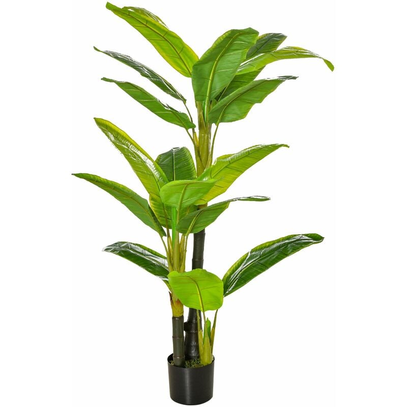 foto del prodotto giordanoshop pianta artificiale banano h150 cm con vaso verde
