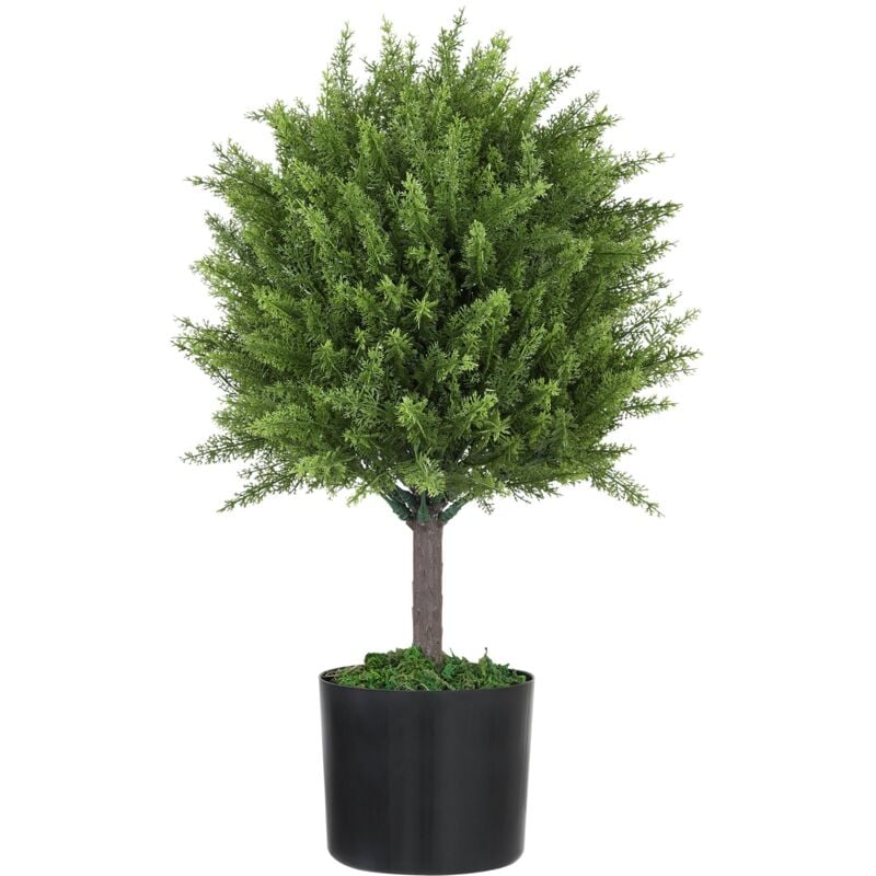foto del prodotto giordanoshop - pianta artificiale di albero cedro 55a cm con vaso incluso per interno ed esterno verde