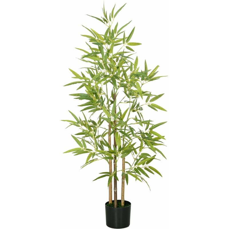 foto del prodotto giordanoshop pianta artificiale di bamb da interno h120 cm con vaso verde