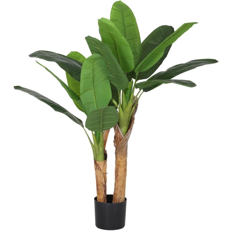 foto del prodotto giordanoshop pianta artificiale di banano 120 h cm per interni con vaso nero