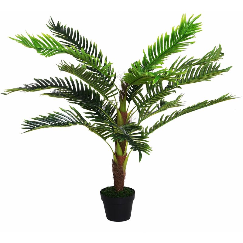 foto del prodotto giordanoshop pianta artificiale palma cycas da interno e esterno h123 cm con vaso verde