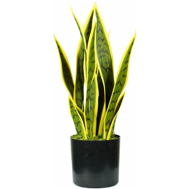 foto del prodotto giordanoshop pianta artificiale sansevieria h45 cm con vaso verde