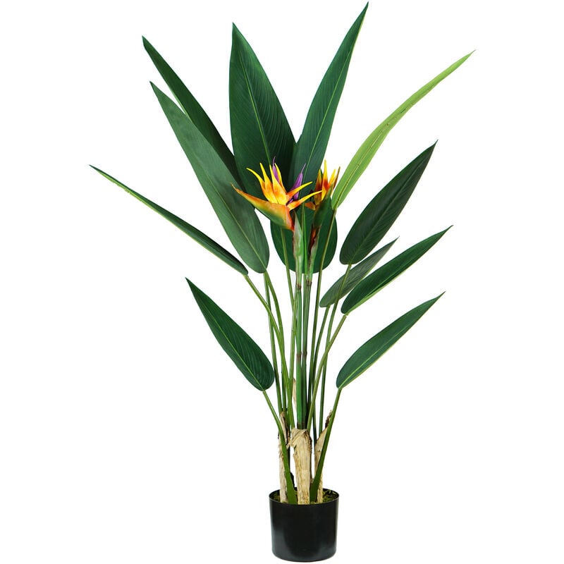 foto del prodotto giordanoshop pianta artificiale strelitzia h120 cm con vaso verde