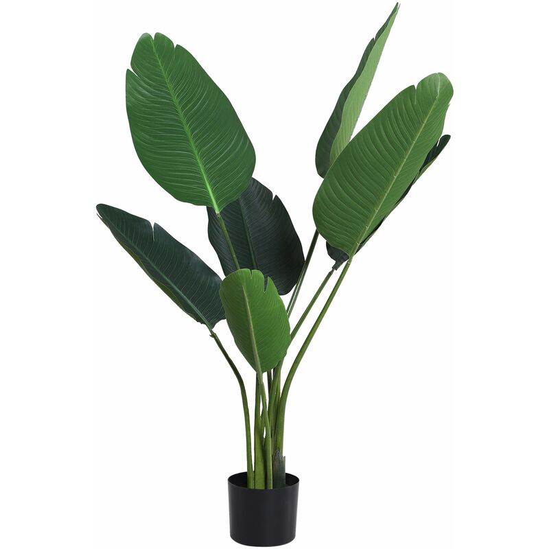 foto del prodotto giordanoshop pianta artificiale uccello del paradiso da interno e esterno h120 cm con vaso verde