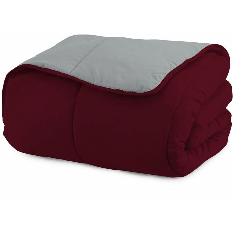 foto del prodotto giordanoshop piumino 1 piazza e mezzo invernale in microfibra 200gr doubleface falun platino