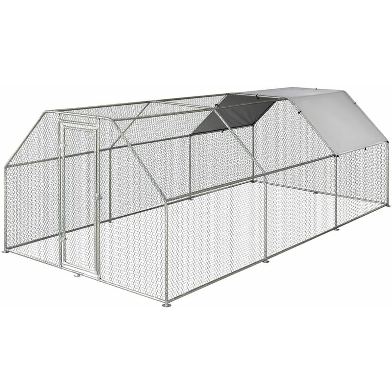 foto del prodotto giordanoshop pollaio gabbia per galline da esterno 280x570x195 cm in metallo