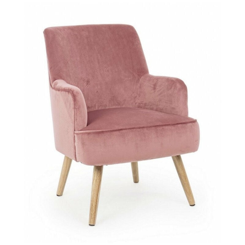 foto del prodotto giordanoshop - poltrona adeline rosa antik in velluto rosa