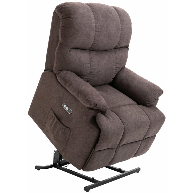 foto del prodotto giordanoshop poltrona alzapersona elettrica 1 motore in tessuto marrone