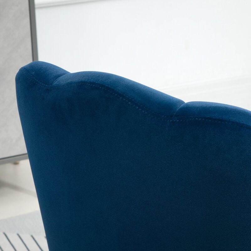 foto del prodotto giordanoshop poltrona imbottita 63x65x84 cm in velluto blu