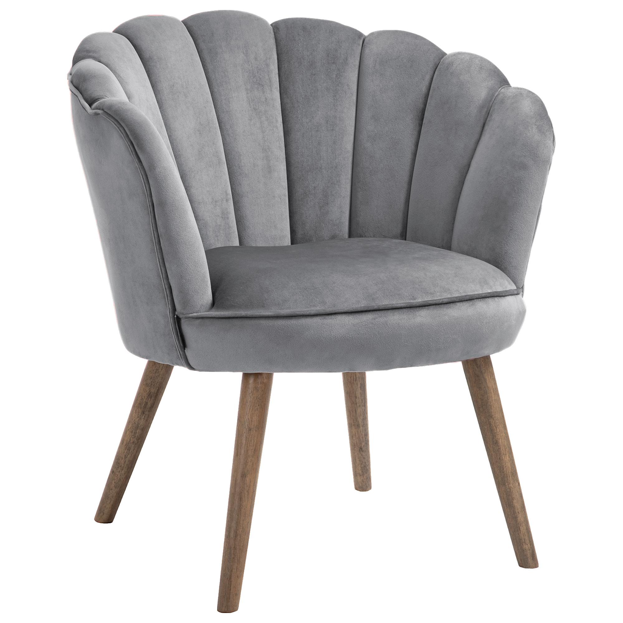 foto del prodotto giordanoshop poltrona imbottita 66x72x79 cm in velluto grigia