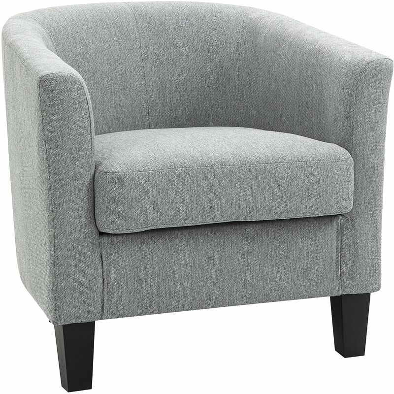 foto del prodotto giordanoshop poltrona imbottita 75x72x74 cm in tessuto grigio