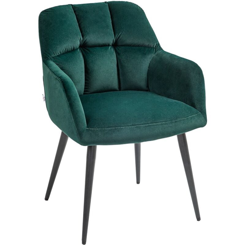 foto del prodotto giordanoshop poltrona imbottita in velluto con gambe in acciaio verde