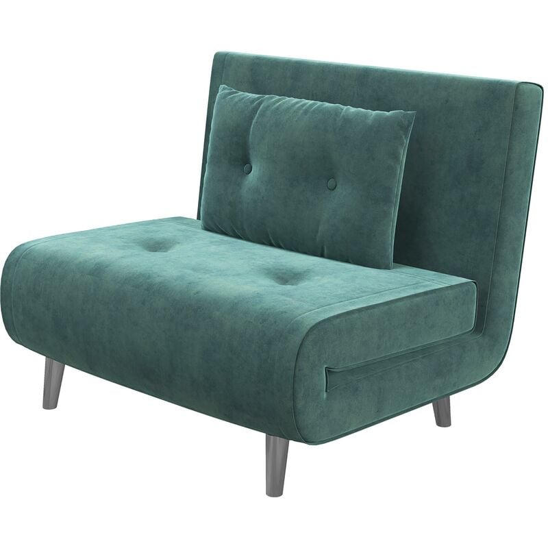 foto del prodotto giordanoshop poltrona letto singolo 100x88x83 cm in velluto verde scuro