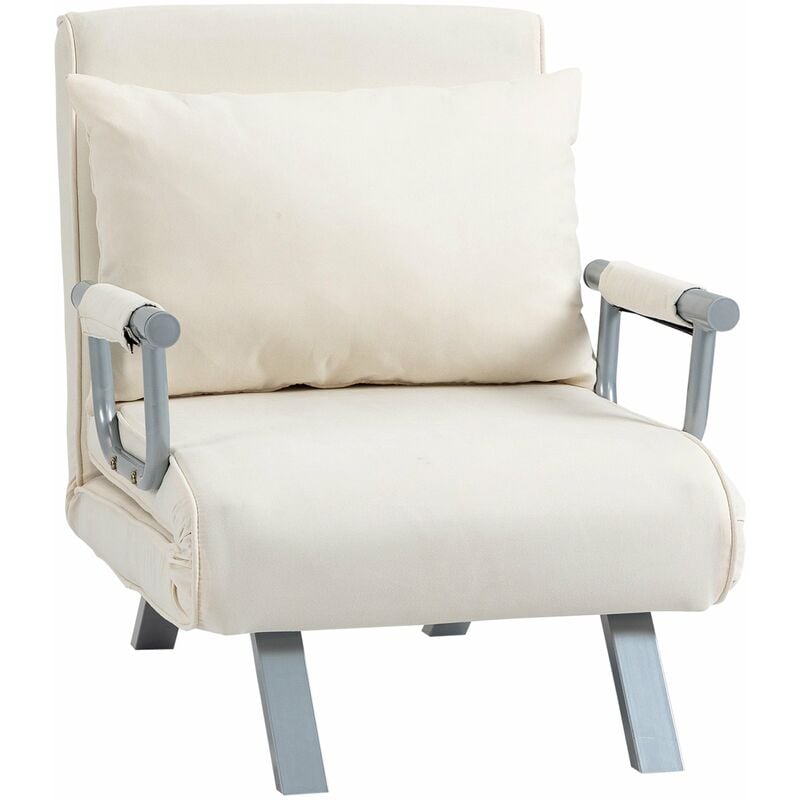 foto del prodotto giordanoshop poltrona letto singolo trasformabile 65x69x82 cm in tessuto beige