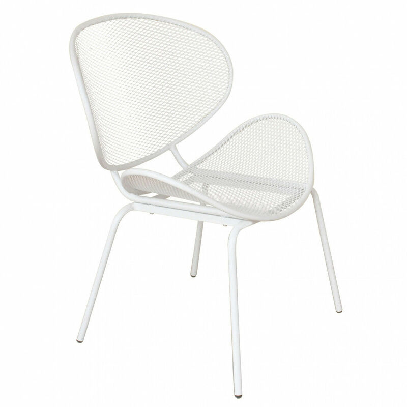 foto del prodotto giordanoshop poltrona midway impilabile 64x54x85 h cm in acciaio bianco