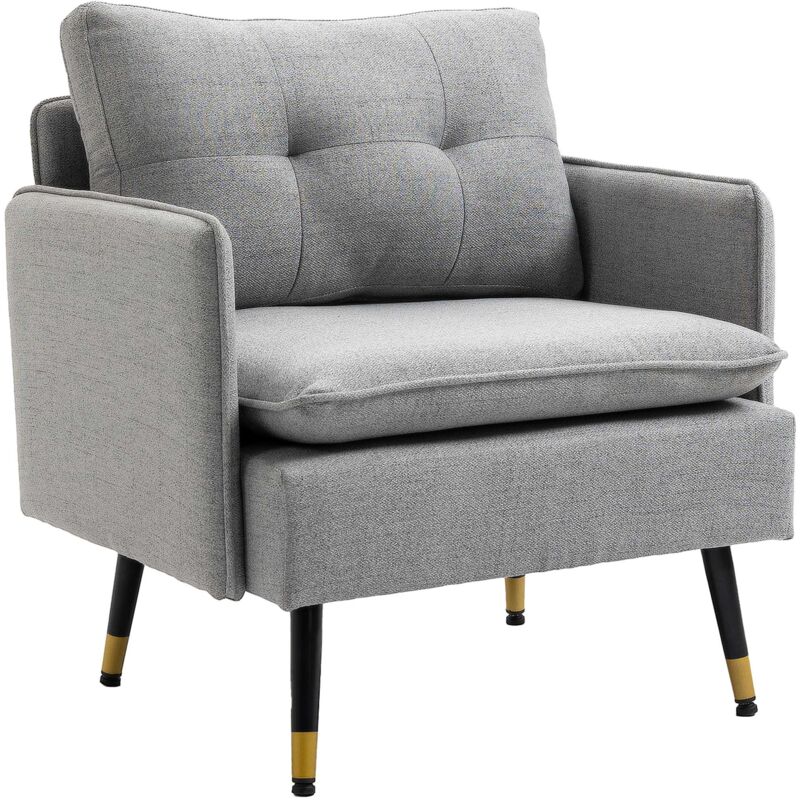 foto del prodotto giordanoshop poltrona moderna in tessuto con seduta imbottita 76x68x80 cm gambe in acciaio grigio