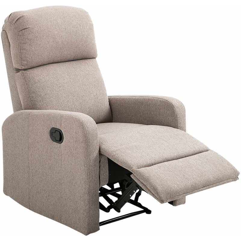 foto del prodotto giordanoshop poltrona relax reclinabile manuale 66x83x107 cm in tessuto effetto lino grigia