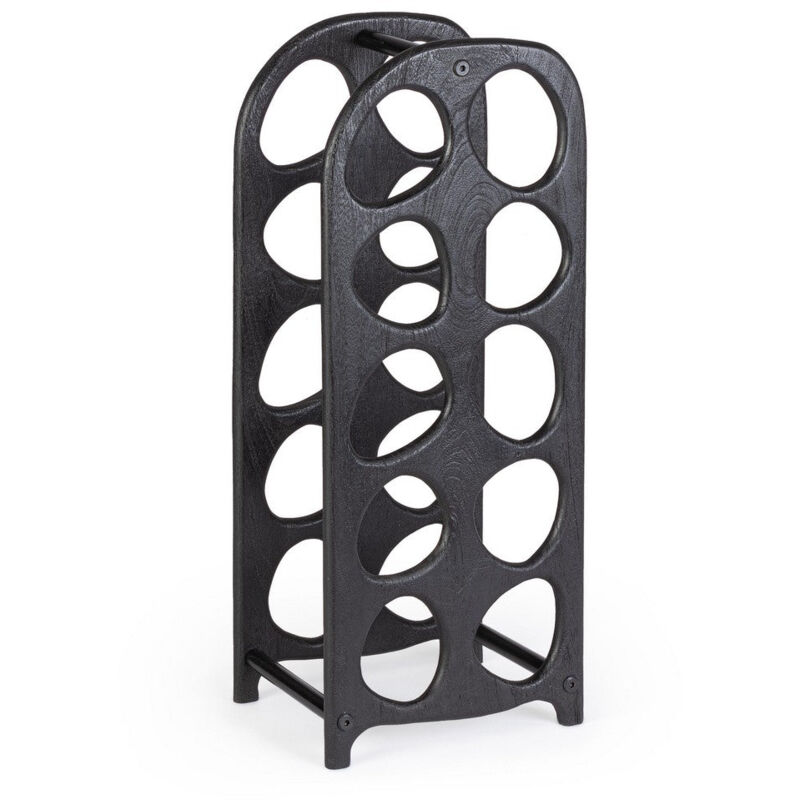 foto del prodotto giordanoshop porta bottiglie da 10p 27x20x67 cm in legno yukon nero