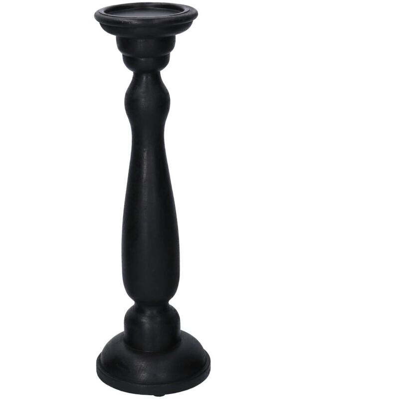 foto del prodotto giordanoshop portacandele legno nero cm 12xh40