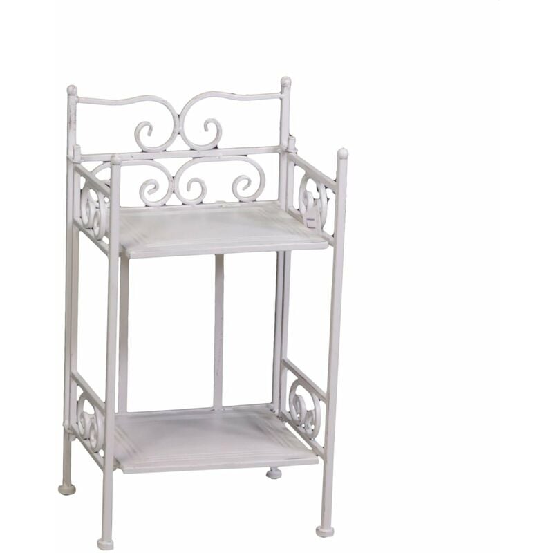 foto del prodotto giordanoshop portapiante 2 ripiani 25x23xh48 cm in metallo new jessica bianco