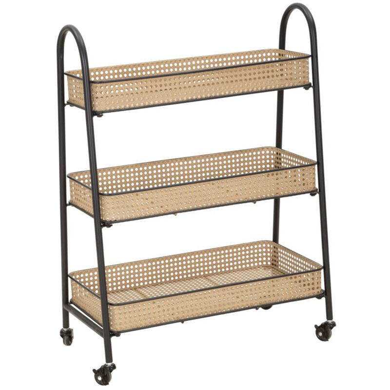foto del prodotto giordanoshop portapiante 3 ripiani 60x30x80 cm con ruote in metallo