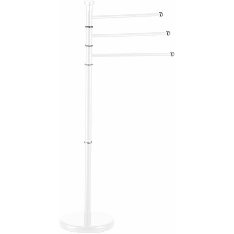 foto del prodotto giordanoshop portasciugamani a piantana 3 bracci 22x22x85,8 cm in acciaio fadi bianco