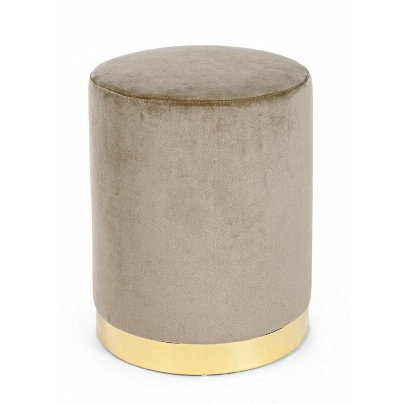 foto del prodotto giordanoshop pouf lucilla in tessuto effetto velluto tortora