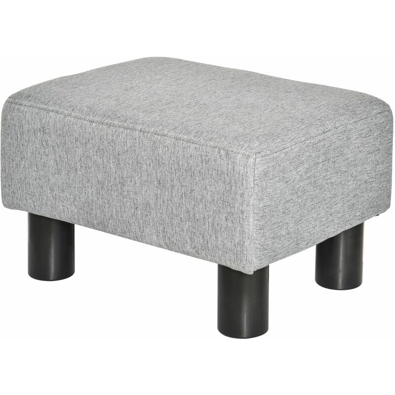 foto del prodotto giordanoshop pouf poggiapiedi imbottito 40x30x24 cm in tessuto effetto lino grigio