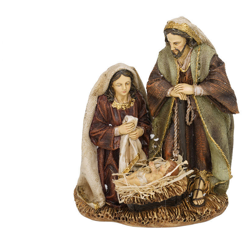 foto del prodotto giordanoshop presepe nativit sacra famigllia su base 20 cm
