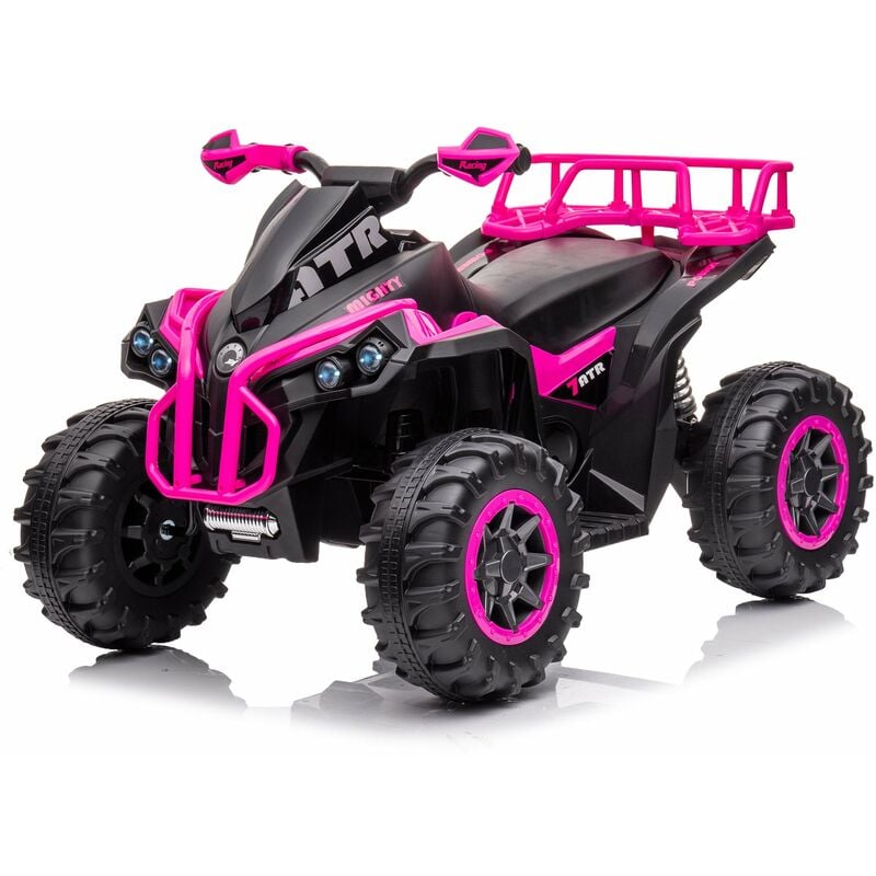 foto del prodotto giordanoshop quad elettrico per bambini 12v atv 1.0 rosa
