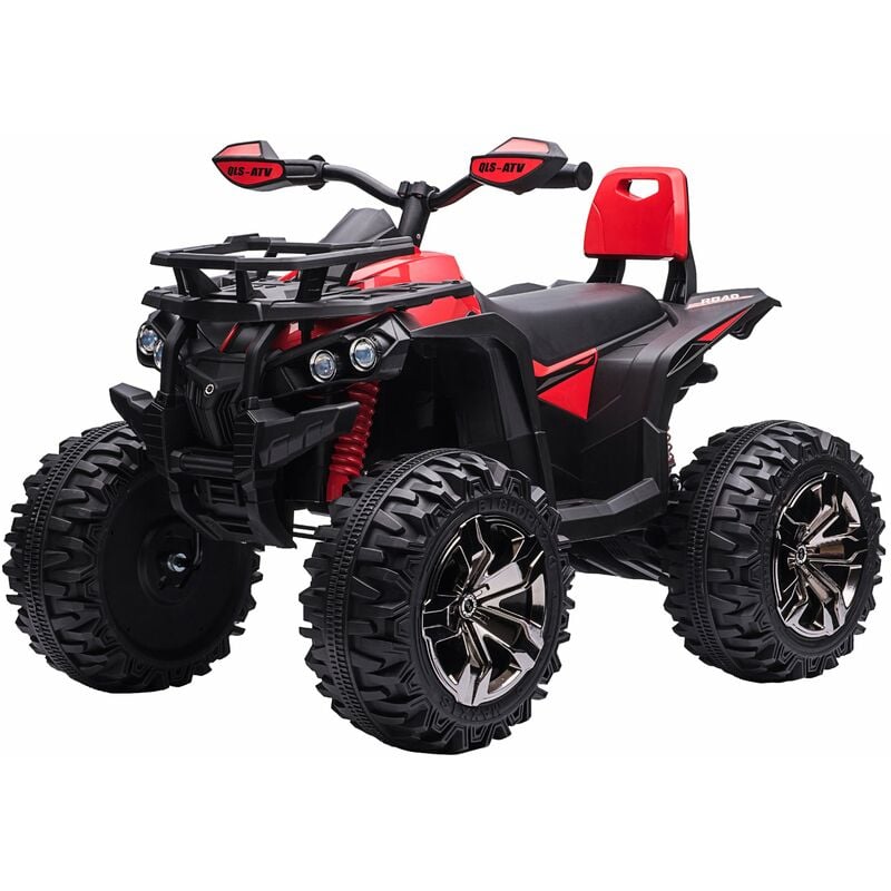 foto del prodotto giordanoshop quad elettrico per bambini 12v nero e rosso
