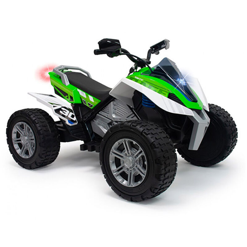 foto del prodotto giordanoshop quad elettrico per bambini 24v ruote in gomma rage bianco e verde