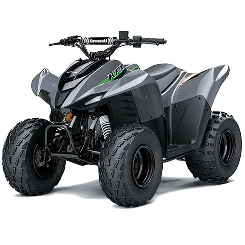 foto del prodotto giordanoshop quad elettrico per bambini 6v con licenza kawasaki kfx grigio