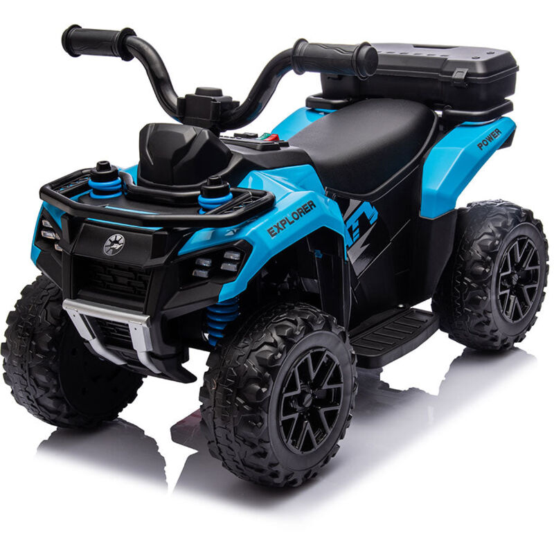 foto del prodotto giordanoshop quad elettrico per bambini safari 6v con bauletto posteriore blu
