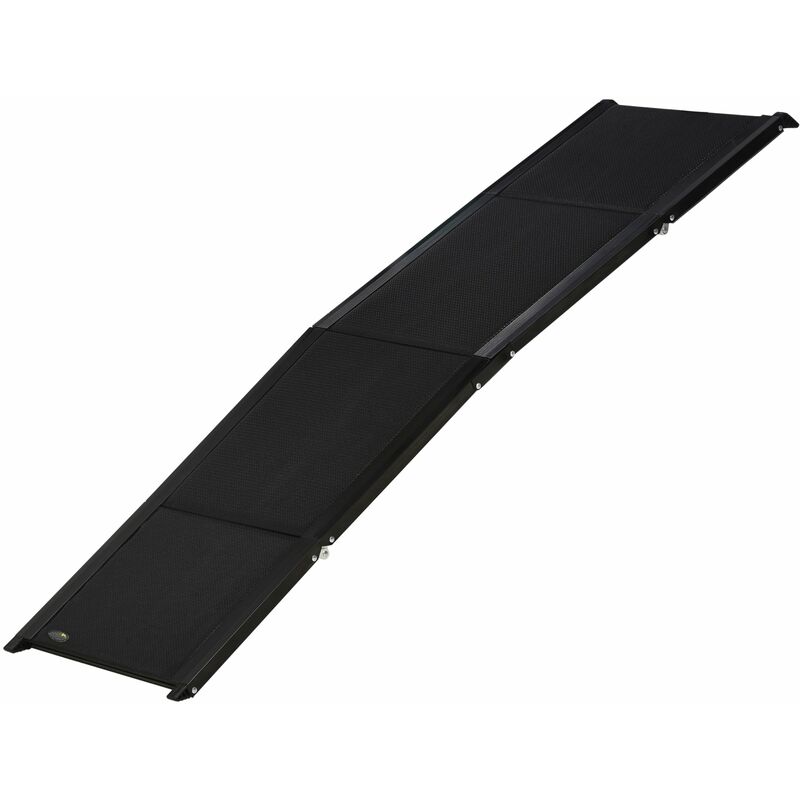 foto del prodotto giordanoshop rampa per cani pieghevole 158x43,5x2,5 cm in mdf e alluminio nero